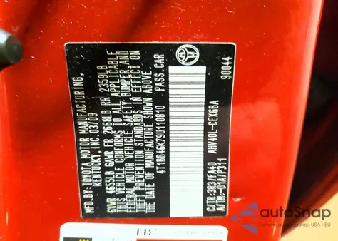 2009 Toyota Camry Hybrid z USA, uszkodzony, nr VIN 4T1BB46K79U110810